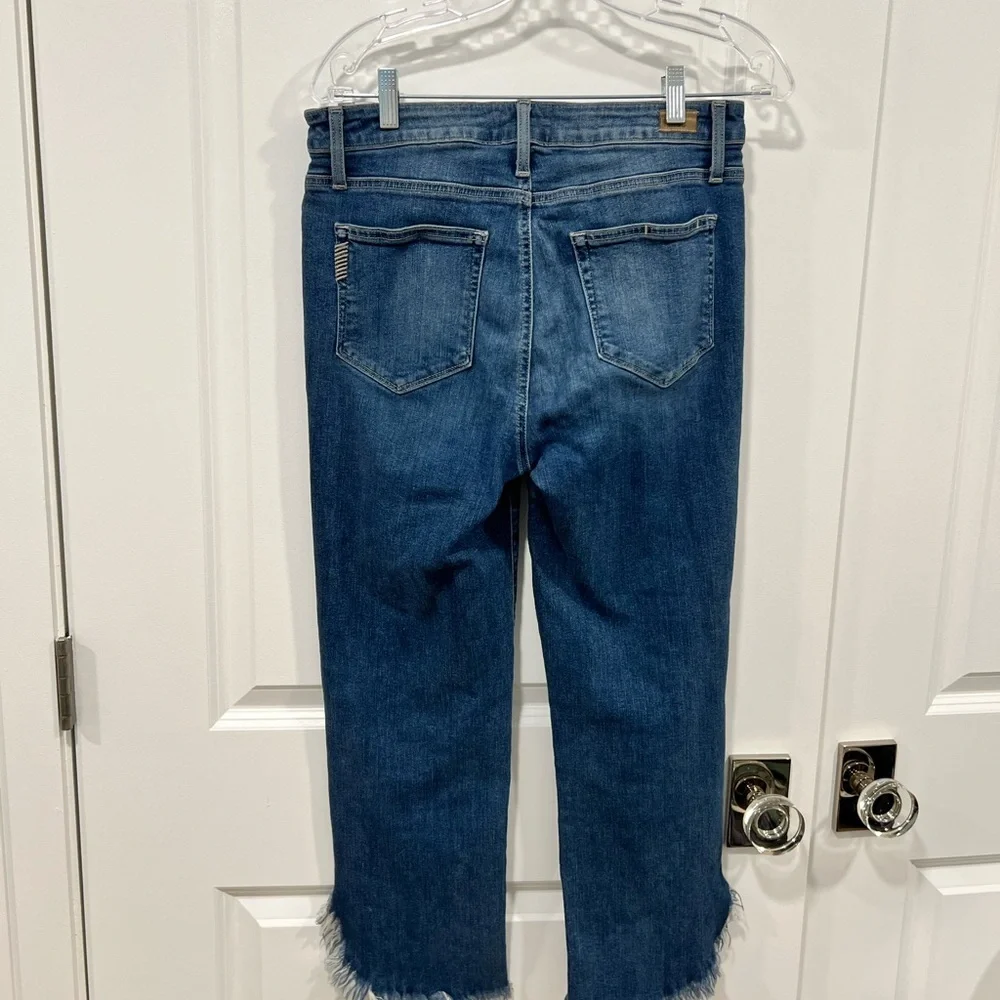 PAIGE: Hoxton Straight Ankle denim Norfolk Jeans cropped asymmetrical women’s 30 - Picture 7 of 11
